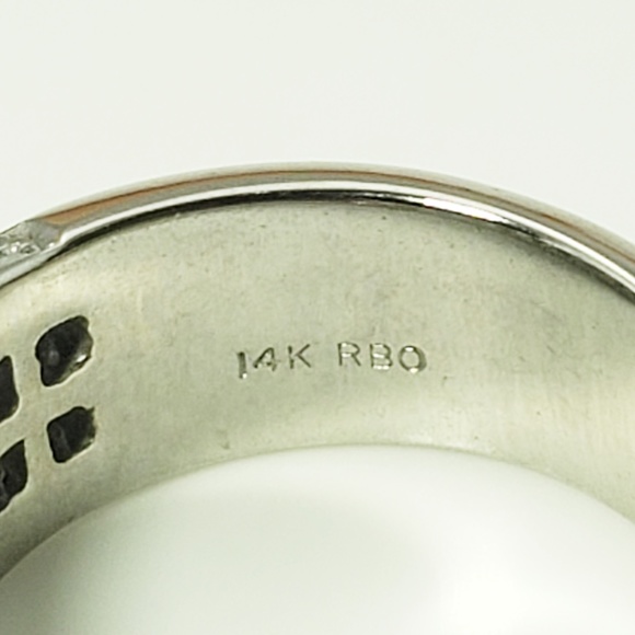 Vintage 14 Karat White Gold and Diamond Band Ring Size 6.75 #12722 - Picture 7 of 10